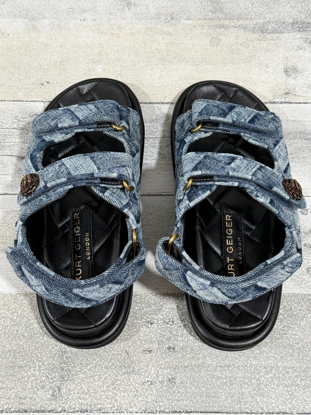 KURT GEIGER LONDON ORSON SANDAL - NAVY - SZ - 6.5 .US - Picture 3 of 10